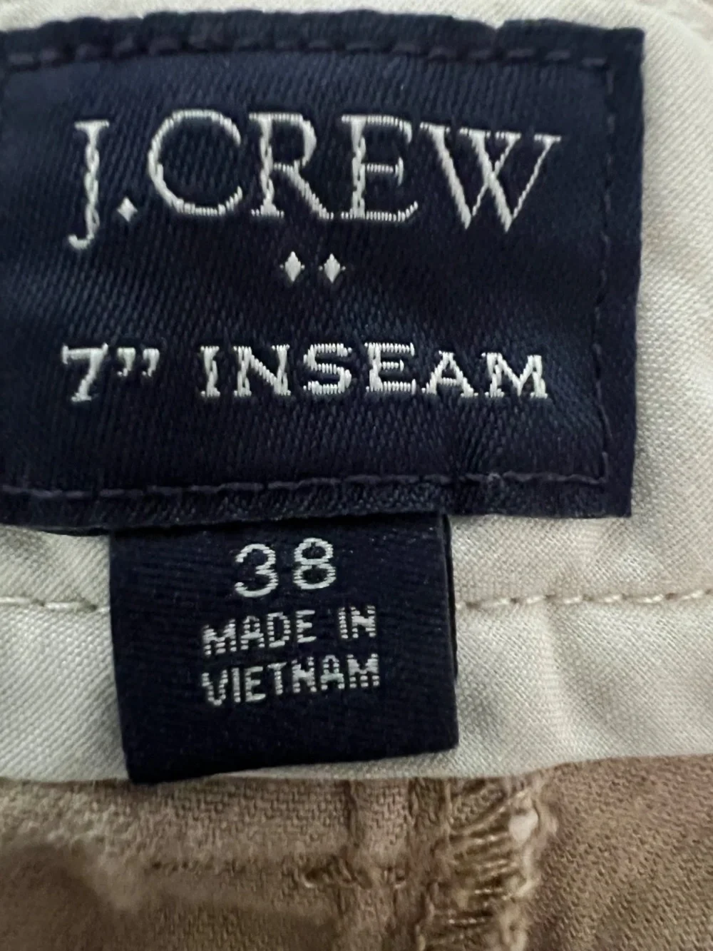 Men’s J Crew Chino Shorts 7” inseam Size 38